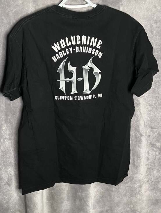 Vintage 2004 Wolverine Harley-Davidson Clinton Township MI Dragon Wing Graphic T - Picture 2 of 2